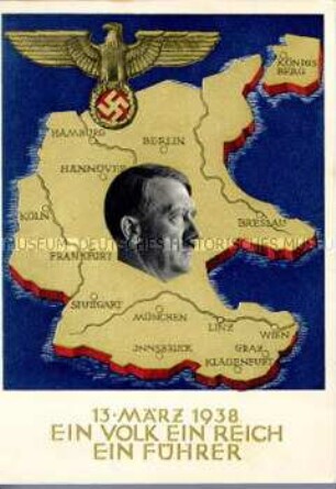 Postkarte zum Anschluss Österreichs