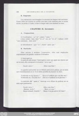 Chapitre II. Inventaire