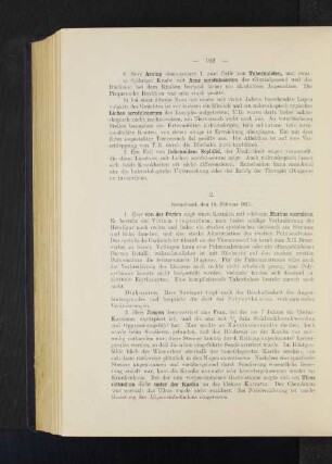 2. Sonnabend, den 18. Februar 1911.