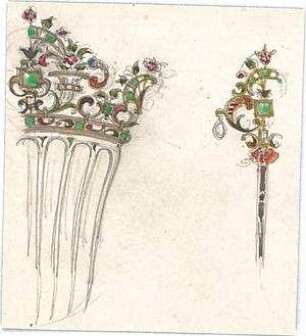 Gmelin, Leopold; Sammlung Gmelin: Handzeichnungen - Folio 13 - Schmuck (Teilansichten)