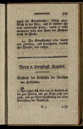 Neun u. dreyßigst. Kapitel. Beschluß der Geschichte der Unruhen der Holländer.