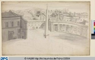 Ansicht Roms mit dem Petersplatz, vom Corridoio del Bernini aus gesehen
