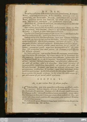 Sectio VI. An, et qua ratione Deus sit ubique praesens.