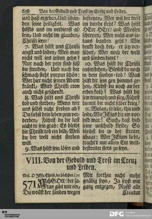 Von der Geduld und Trost im Creuz und Leiden.