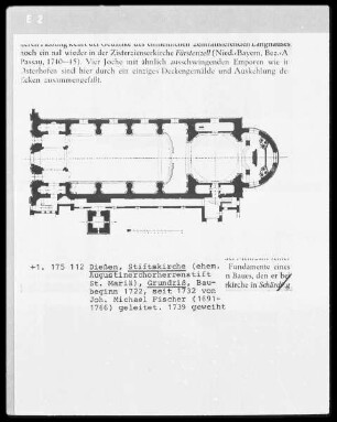 Grundriss der ehemaligen Augustinerchorherren-Stiftskirche in Dießen am Ammersee