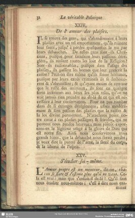 XXIV. De l'amour des plaisirs