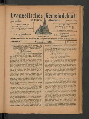 Jahrgang III. November 1913. Nummer 11.