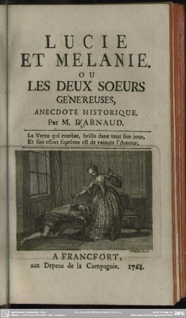 Lucie Et Melanie : Ou Les Deux Soeurs Généreuses; Anecdote Historique