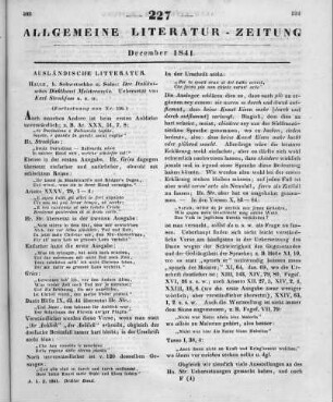 Ariosto, L.; Dante, A.; Tasso, T.: Der italiänischen Dichtkunst Meisterwerke. Übers. v. K. Streckfuss. Halle: Schwetschke 1841 (Fortsetzung von Nr. 226)
