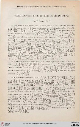 15: Textes égyptiens divers du musée de Constantinople