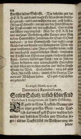 Evangel. Matth. 15. 21-28. Dominica Reminiscere.