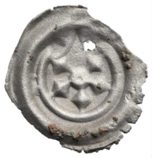 Fundmünze, Scherf, Hohlpfennig, Ende 15. Jahrhundert