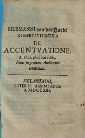 Dissertatiuncula de accentuatione