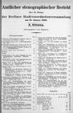 Sitzung 3, 16. Januar 1930