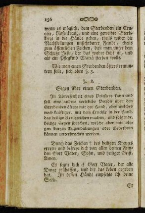 §. 8. Segen über einen Sterbenden.