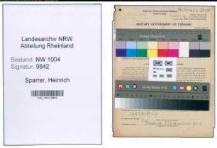 Entnazifizierung Heinrich Sparrer , geb. 28.02.1881 (Krankenbesucher)