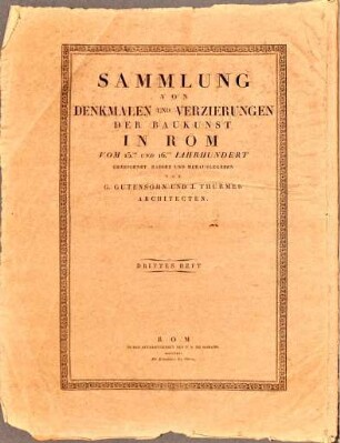 Sammlung von Denkmalen und Verzierungen der Baukunst in Rom (Titelblatt)