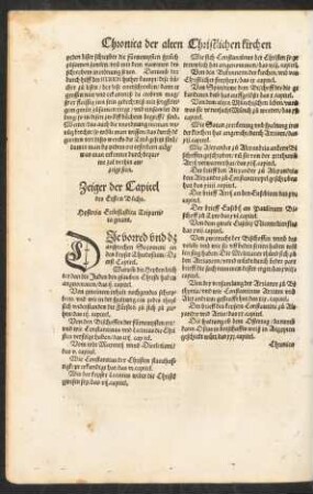 Zeiger der Capitel des Ersten Buchs.