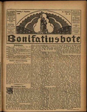 Erste Ausgabe vom Sonntag, den 05. Dezember 1926.