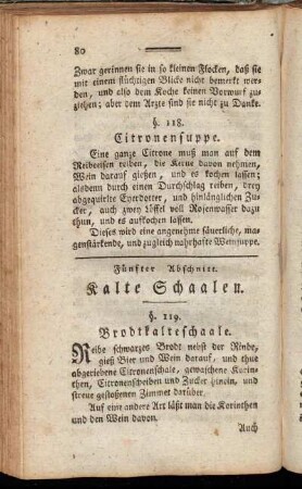 Fünfter Abschnitt. Kalte Schaalen.