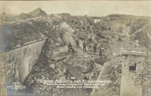Original-Aufnahme vom Kriegsschauplatz. Ansicht eines belgischen Forts [...]