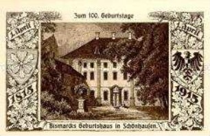Postkarte zum 100. Geburtstag Bismarcks