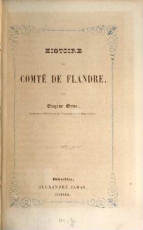 Histoire du comté de Flandre, 1