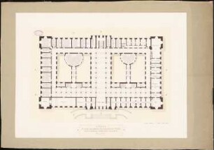 Kollegiengebäude der Kaiser-Wilhelm-Universität Straßburg Wettbewerb: Grundriss EG 1:200