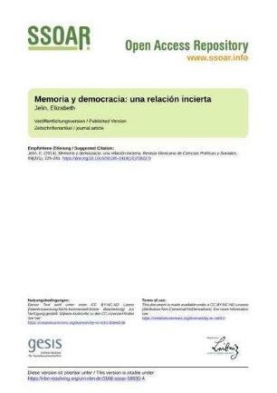 Memoria y democracia: una relación incierta