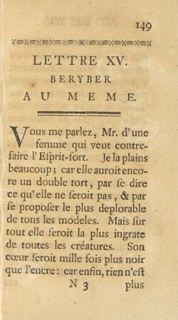 Lettre XV. Beryber Au Meme.