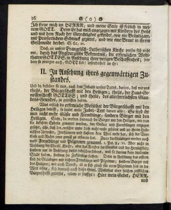 II. In Ansehung ihres gegenwärtigen Zustandes.