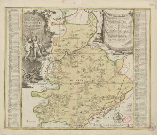 Accurate Geographische Delineation des Hochf. Sachß. Amtes Weissenfels ; Nebst allen darzu gehörigen Städten, Flecken, Dorffschafften wie auch etlichen angraentzenden Orten