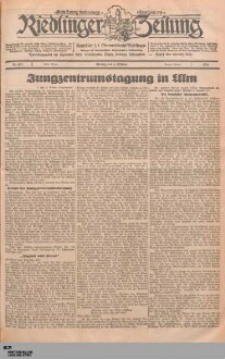 Riedlinger Zeitung : Tag- und Anzeigeblatt für den Bezirk Riedlingen