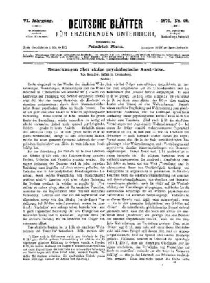 Bemerkungen über einige psychologische Ausdrücke : (Schluß)