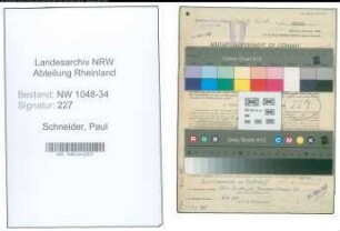 Entnazifizierung Paul Schneider , geb. 26.12.1887 (Jurist)