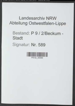 Sterberegister Standesamt Beckum-Stadt