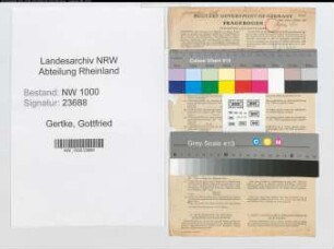 Entnazifizierung Gottfried Gertke, geb. 08.01.1911 (Regierungsrat)