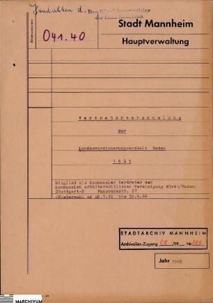 Vertreterversammlung der Landesversicherungsanstalt Baden