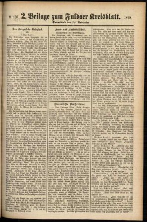 Dritte Ausgabe vom Samstag, den 18. November 1899.