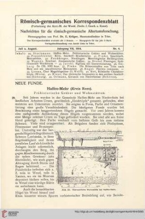 7: Haffen-Mehr (Kreis Rees) : prähistorische Gräber und Wohnstätten