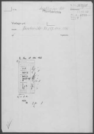 Merklingen (Alb): Visitationsbericht mit Pfarrbericht 1961