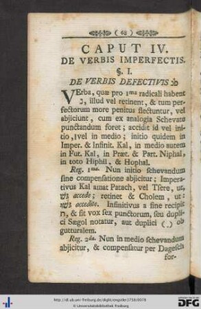 Caput IV. De Verbis Imperfectis.