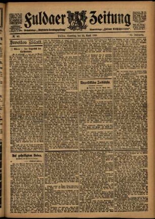 Zweite Ausgabe vom Samstag, den 22. April 1905.