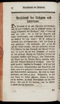 Verhältniß der Religion und Philosophie.