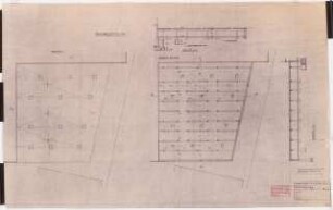 Reichsluftfahrtministerium, Berlin: Kohlenkeller: Grundrisse, Schnitt 1:100