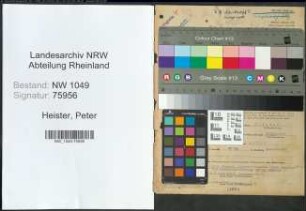 Entnazifizierung Peter Heister , geb. 23.03.1894 (Kaufmaennischer Angestellter)