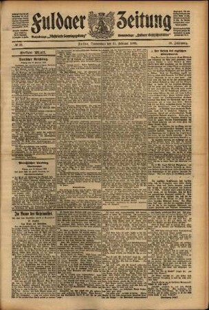 Erste Ausgabe vom Donnerstag, den 11. Februar 1909.