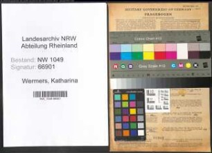 Entnazifizierung Katharina Wermers , geb. 04.06.1910 (Lehrerin)