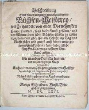 Lehrbuch über die Büchsenmeisterei