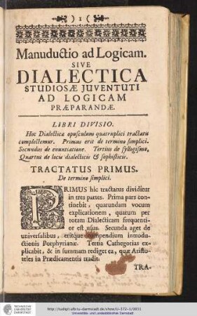 TRACTUS PRIMUS. De termino simplici.